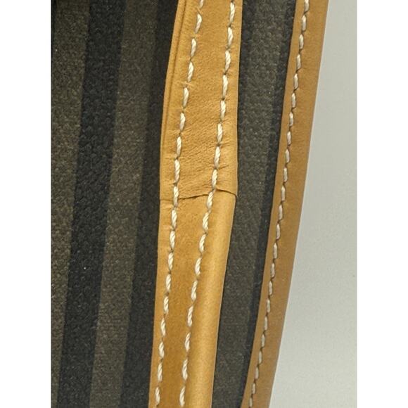 Vintage Fendi Selleria Striped Canvas & Leather Envelope Crossbody Bag Repair - Picture 4 of 16